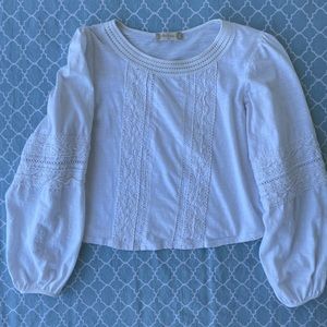 Altar’d State Boho Cream Cropped Blouse